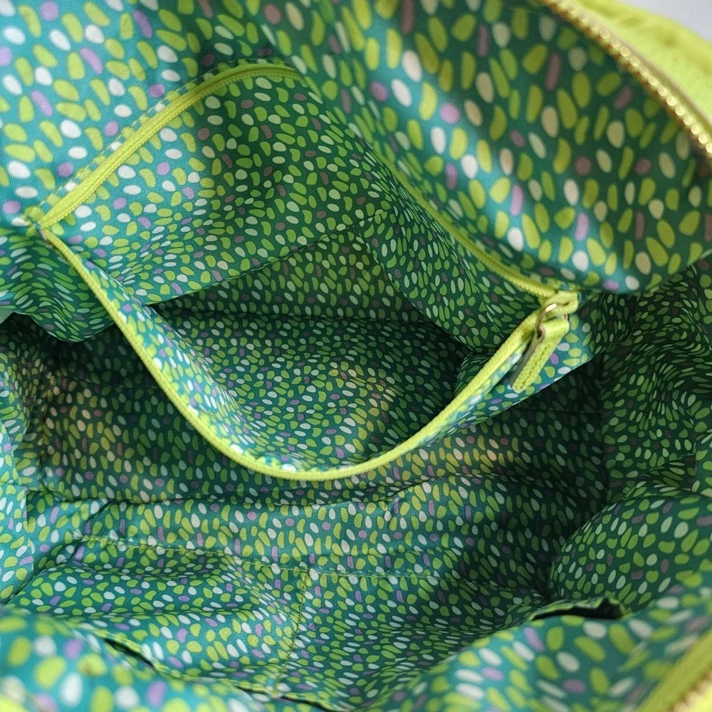 Vera Bradley MARLO Preppy LIME CITRINE GREEN Purse Nylon Satchel Crossbody 13x9
